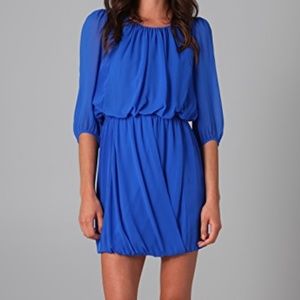 Tibi Draped Silk Three-Quarter Sleeve Dress Size 2